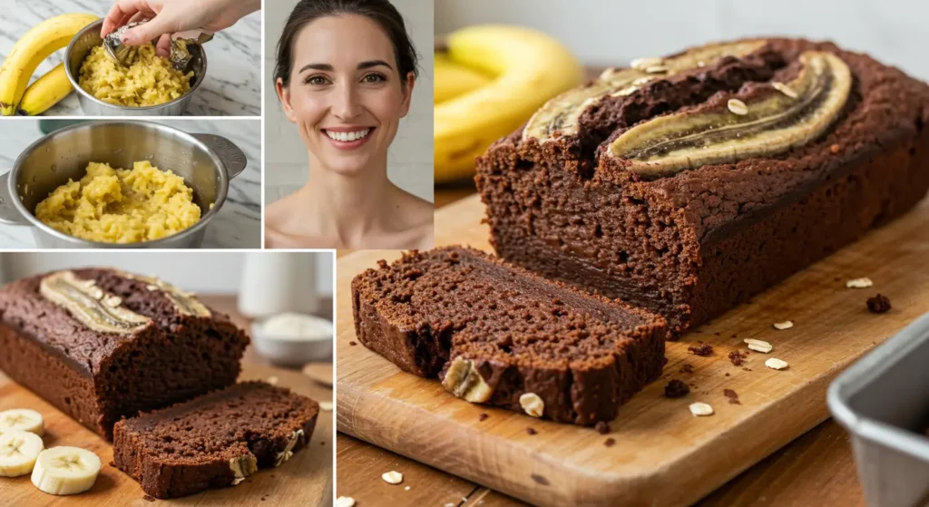 Healthy banana bread chocolate no sugar gluten free recipe