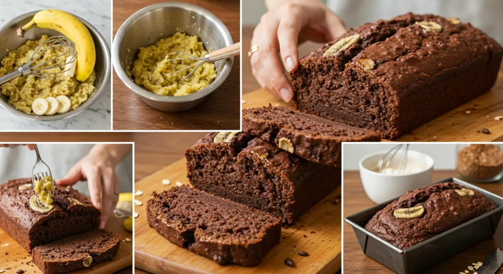 Healthy banana bread chocolate no sugar gluten free recipe