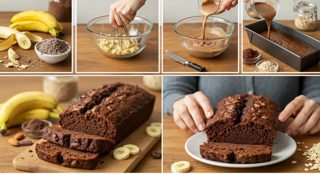 Healthy banana bread chocolate no sugar gluten free recipe