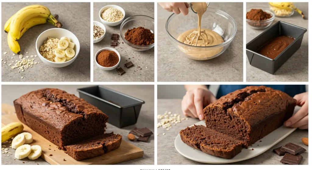 Healthy banana bread chocolate no sugar gluten free recipe 