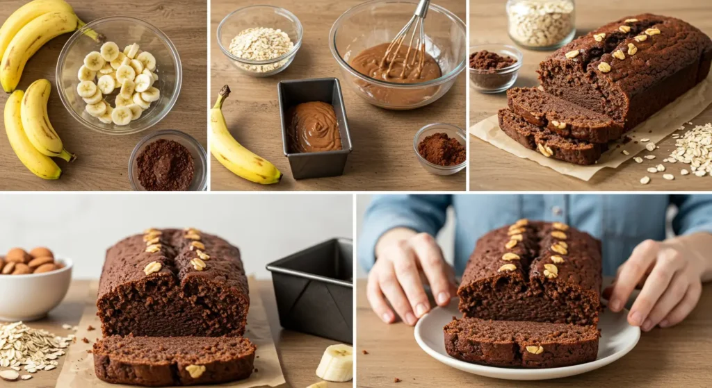 Healthy banana bread chocolate no sugar gluten free recipe